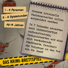 Laden Sie das Bild in den Galerie-Viewer, Hidden Games Krimi-Brettspiel: Wer hat Mr. Reed getötet?