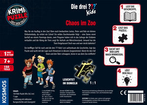 Krimi Puzzle: Die drei ??? Kids - Chaos im Zoo, leuchtet im Dunkeln